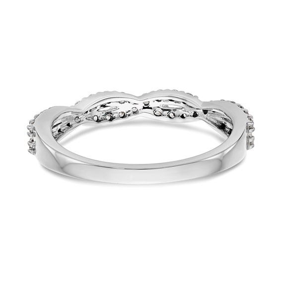 14K White Gold Twist Design (Holds 36-1.3mm Round) Diamond Band Mounting