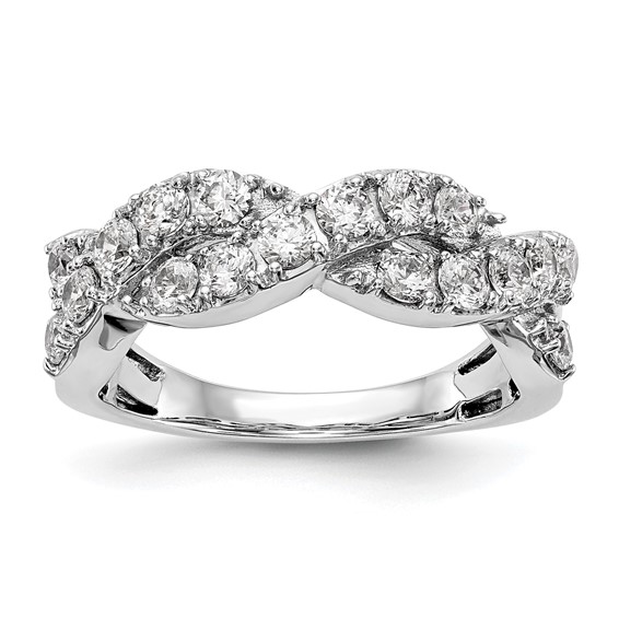 14K White Gold Diamond Band