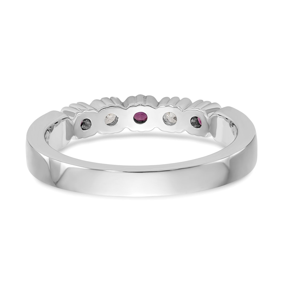 14k White Gold 1/10 carat Diamond and Ruby Complete Band (RM3395B-RU-010-WAA)