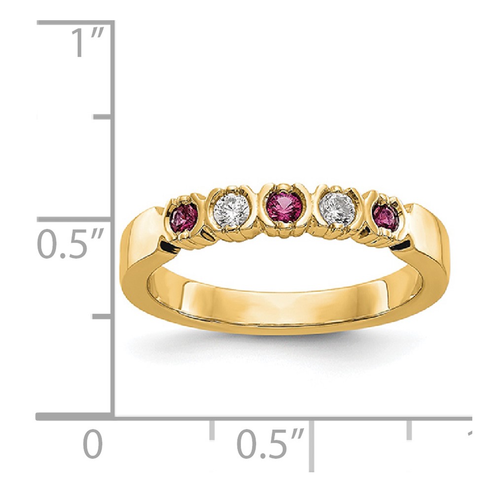 14k Yellow Gold 1/10 carat Diamond and Ruby Complete Band (RM3395B-RU-010-YAA)
