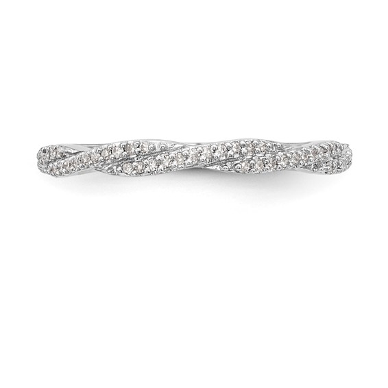 14K White Gold Diamond Band