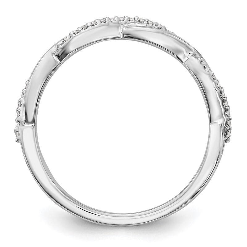 14k White Gold 1/8 carat Lab Grown Diamond VS/SI+ G+ Complete Twist Band