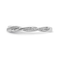 14K White Gold 0.12 Carat Lab Grown Diamond VS SI+ G+ Complete Twist Band view 3