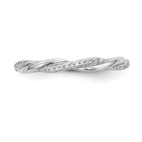 14K White Gold 0.12 Carat Lab Grown Diamond VS SI+ G+ Complete Twist Band view 4