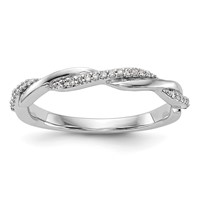 14K White Gold 0.12 Carat Lab Grown Diamond VS SI+ G+ Complete Twist Band view 1
