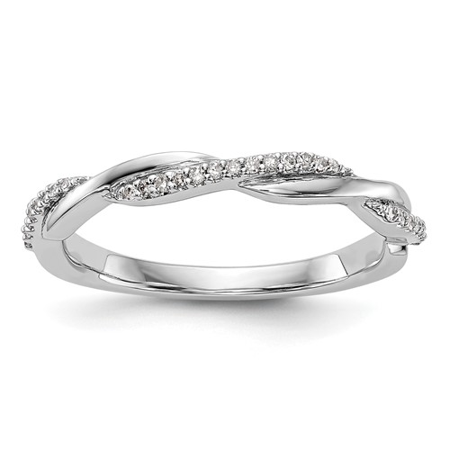 14K White Gold 0.12 Carat Lab Grown Diamond VS SI+ G+ Complete Twist Band