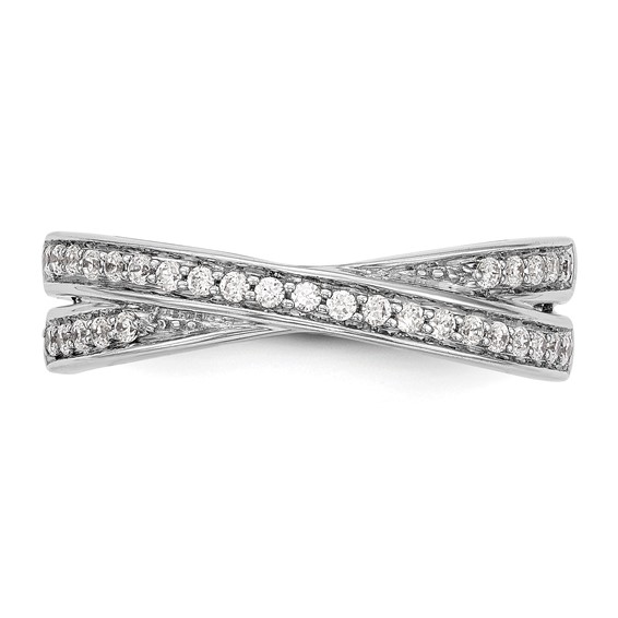 14K White Gold Diamond Band