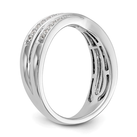 14K White Gold Diamond Band