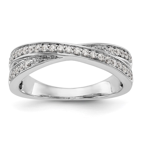 14K White Gold Diamond Band