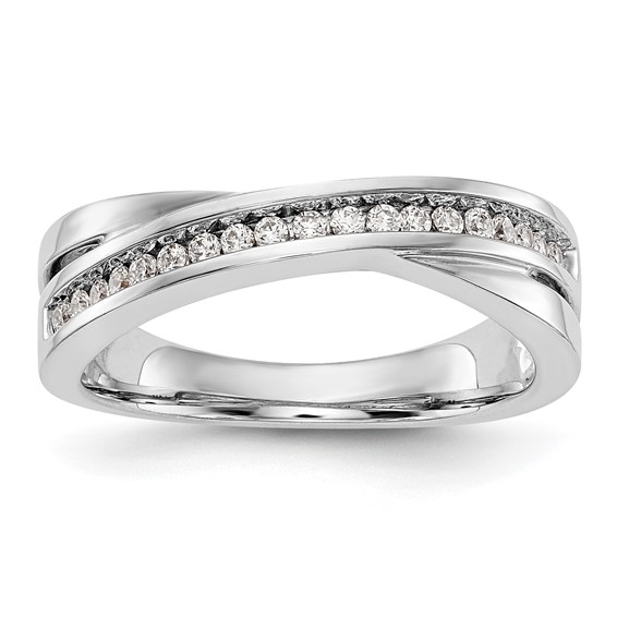 14K White Gold Diamond Band
