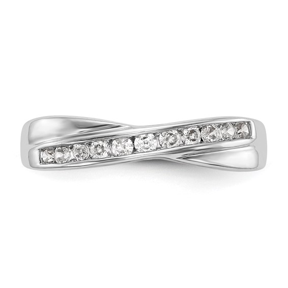 14K White Gold Diamond Band