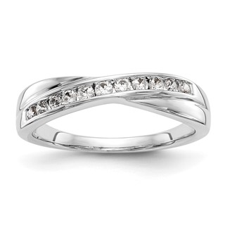 14K White Gold Diamond Band