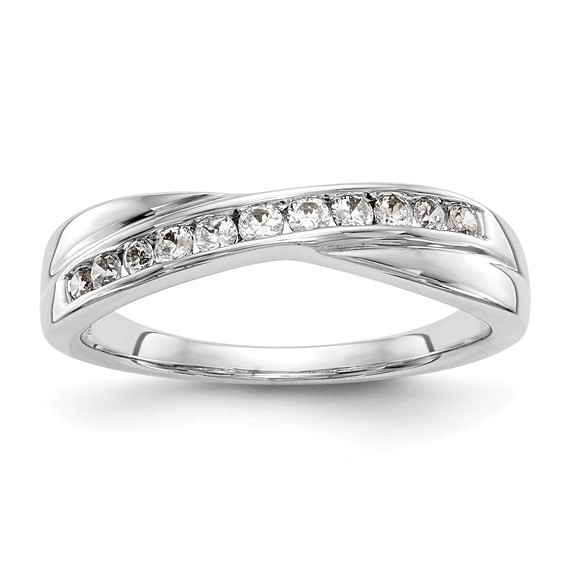 14K White Gold Diamond Band