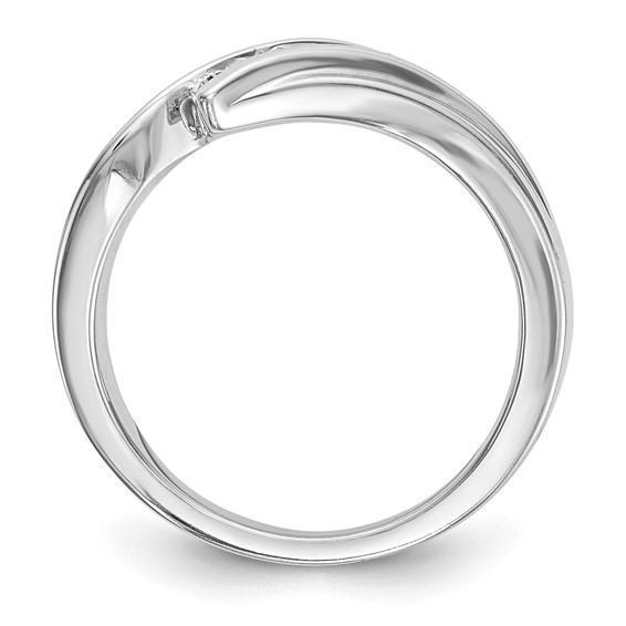 14K White Gold 3-Stone Bypass (Holds 3-3.0mm Round) Diamond Ring Mounting