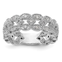 14K White Gold 0.50 Carat Lab Grown Diamond VS SI+ G+ Complete Link Band view 1
