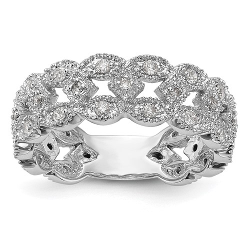 14K White Gold 0.50 Carat Lab Grown Diamond VS SI+ G+ Complete Link Band
