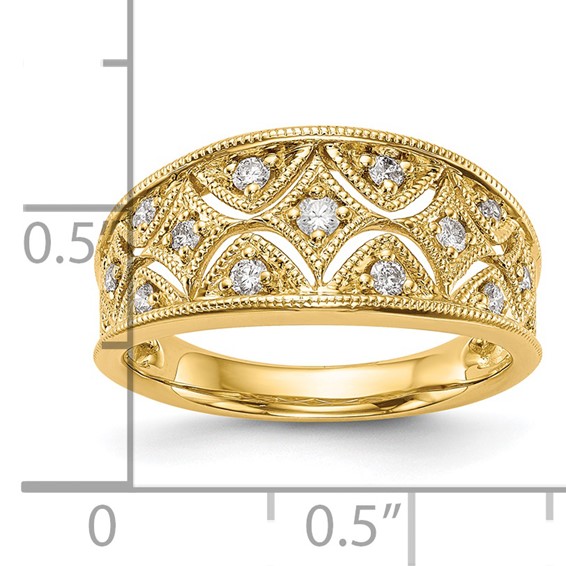 14K Vintage 1/4 carat Complete Diamond Band