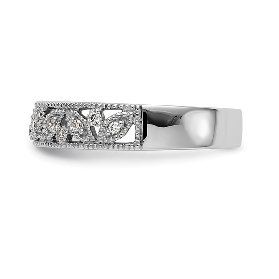 14K White Gold Diamond Band