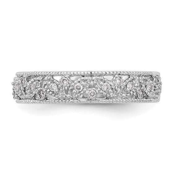 14K White Gold Diamond Band