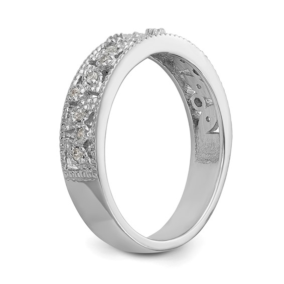 14K White Gold Diamond Band