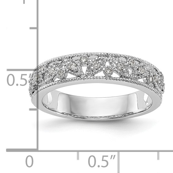 14K White Gold Diamond Band