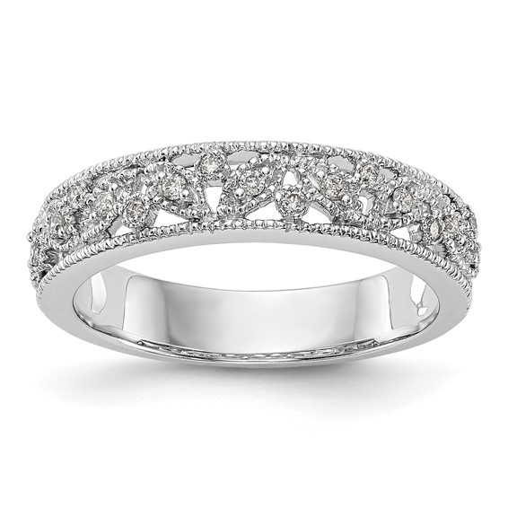 14K White Gold Diamond Band