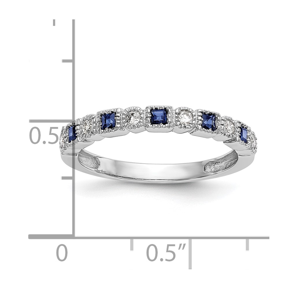 10K White Gold Diamond w/Sapphire Band (RM3450B-SA-010-1WAA)