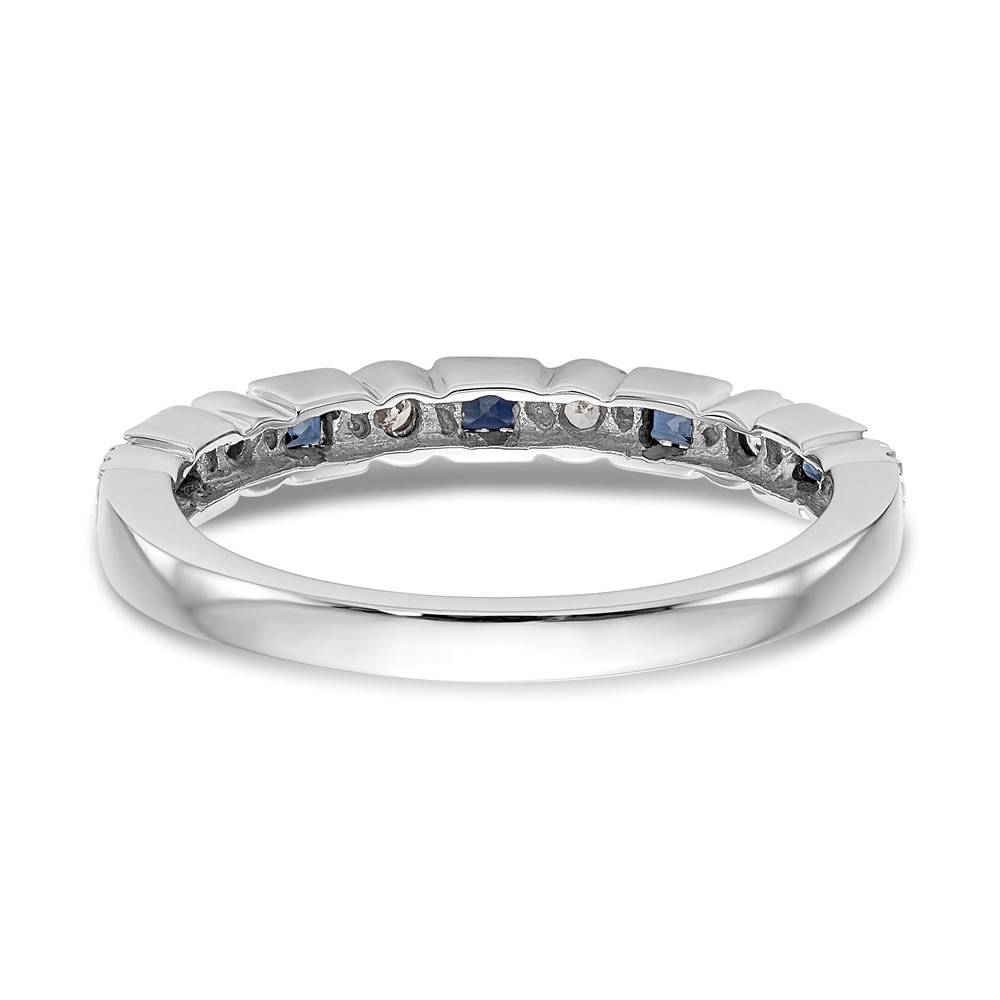 14k White Gold 1/10 carat Diamond and Blue Sapphire Complete Band (RM3450B-SA-010-WAA)