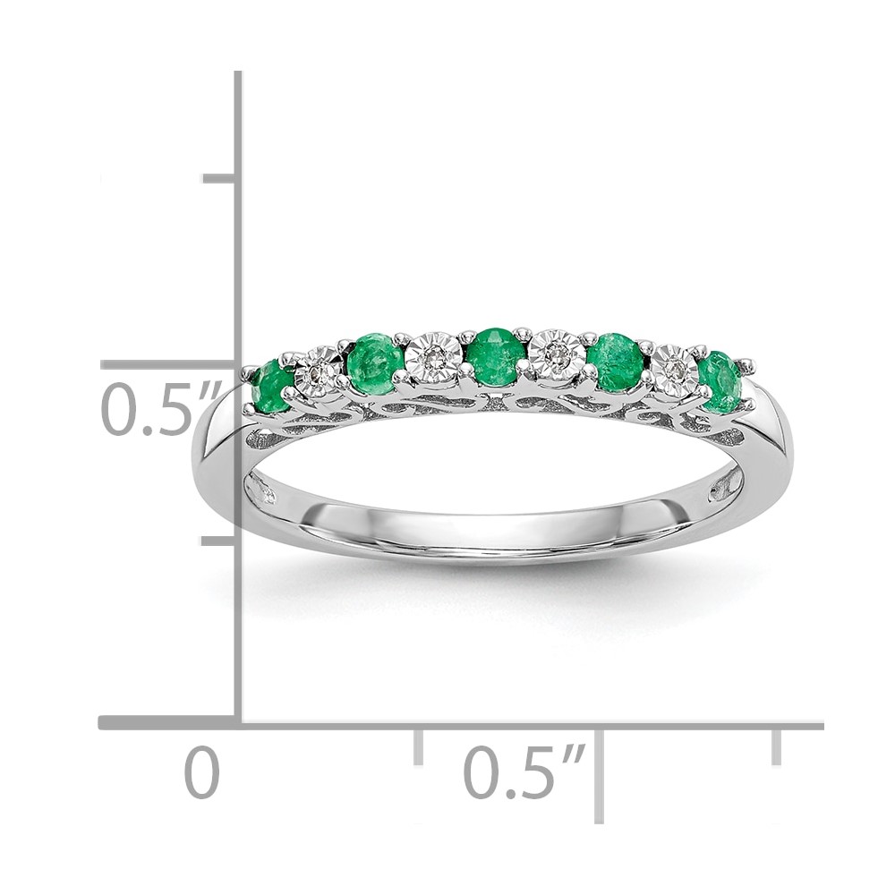 10K White Gold Diamond w/Emerald Band (RM3452B-EM-001-1WAA)
