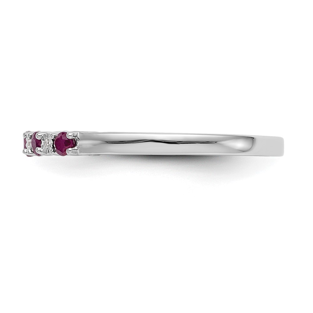 14k White Gold .01 carat Diamond and Ruby Complete Band (RM3452B-RU-001-WAA)