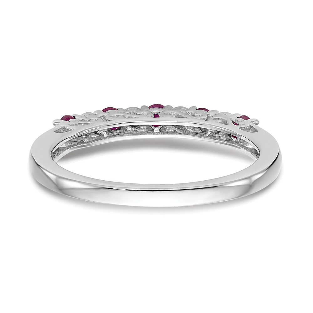 14k White Gold .01 carat Diamond and Ruby Complete Band (RM3452B-RU-001-WAA)