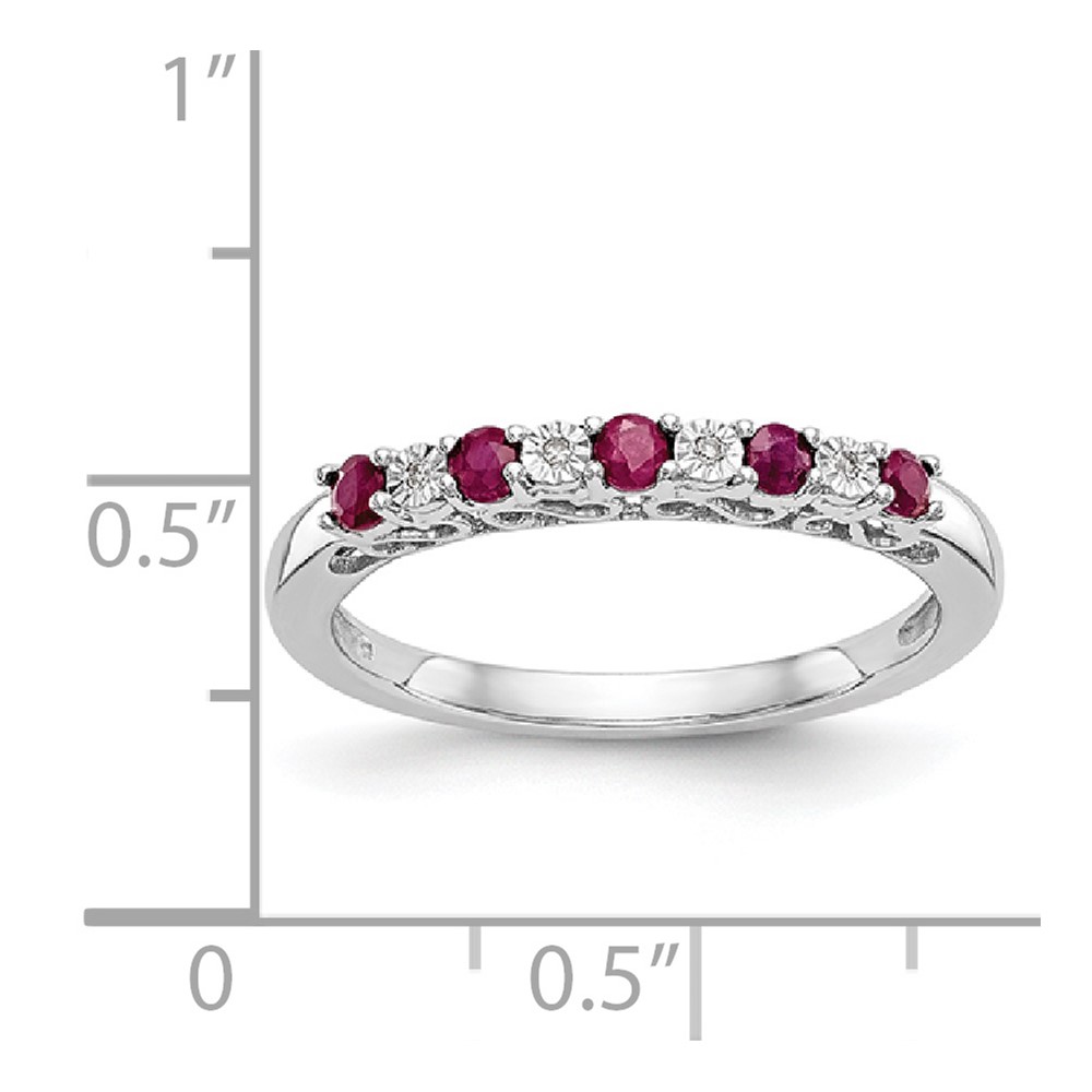 14k White Gold .01 carat Diamond and Ruby Complete Band (RM3452B-RU-001-WAA)