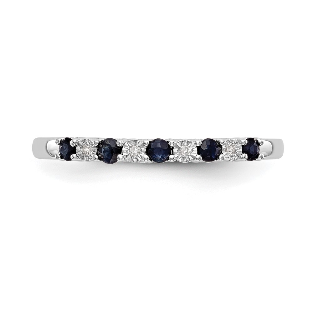 14k White Gold .01 carat Diamond and Blue Sapphire Complete Band (RM3452B-SA-001-WAA)