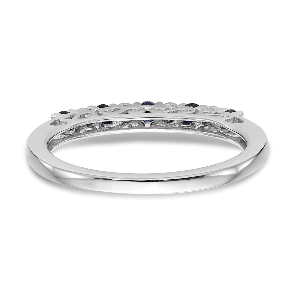 14k White Gold .01 carat Diamond and Blue Sapphire Complete Band (RM3452B-SA-001-WAA)