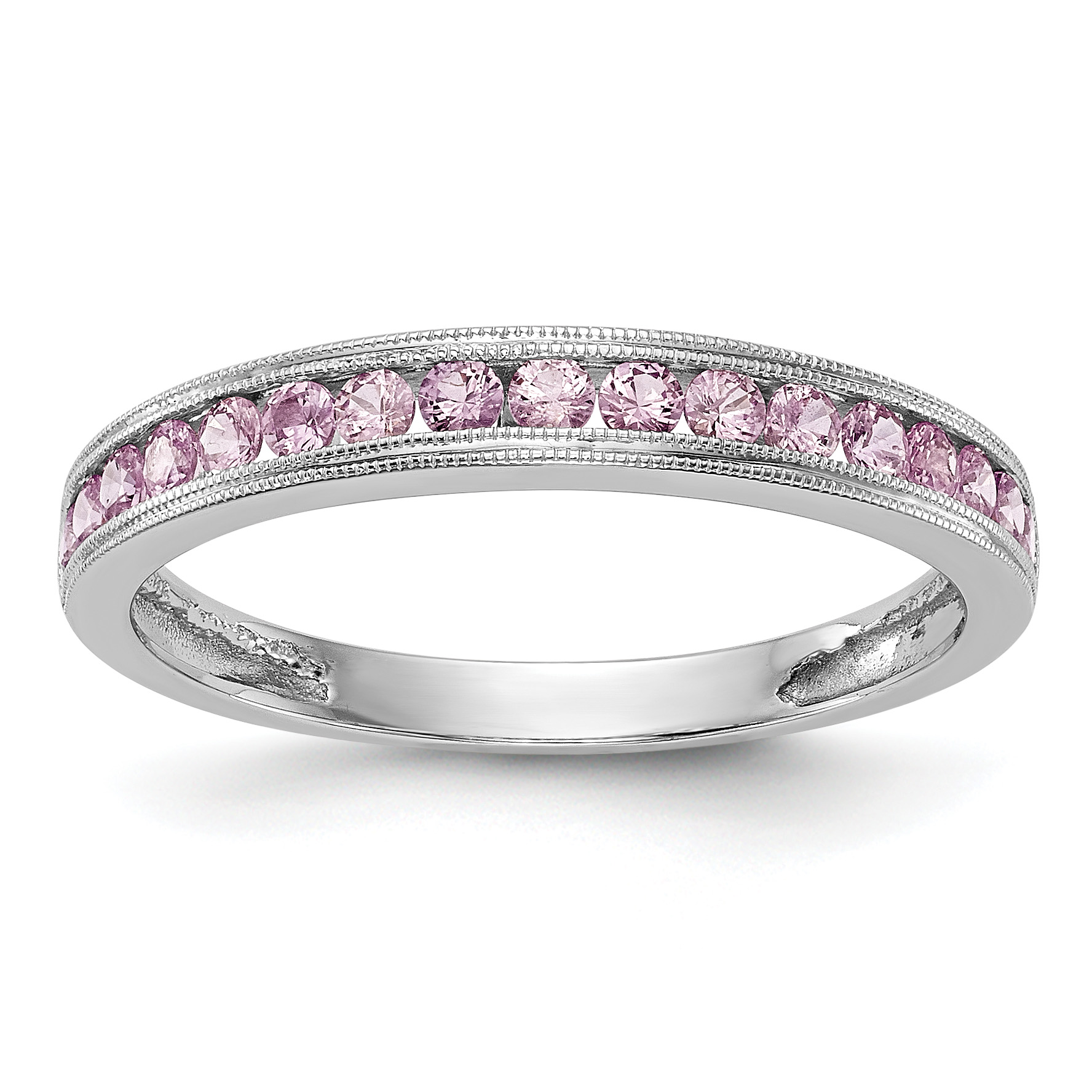 14k White Gold Pink Sapphire Complete Channel Band (RM3454B-PSAP-W)