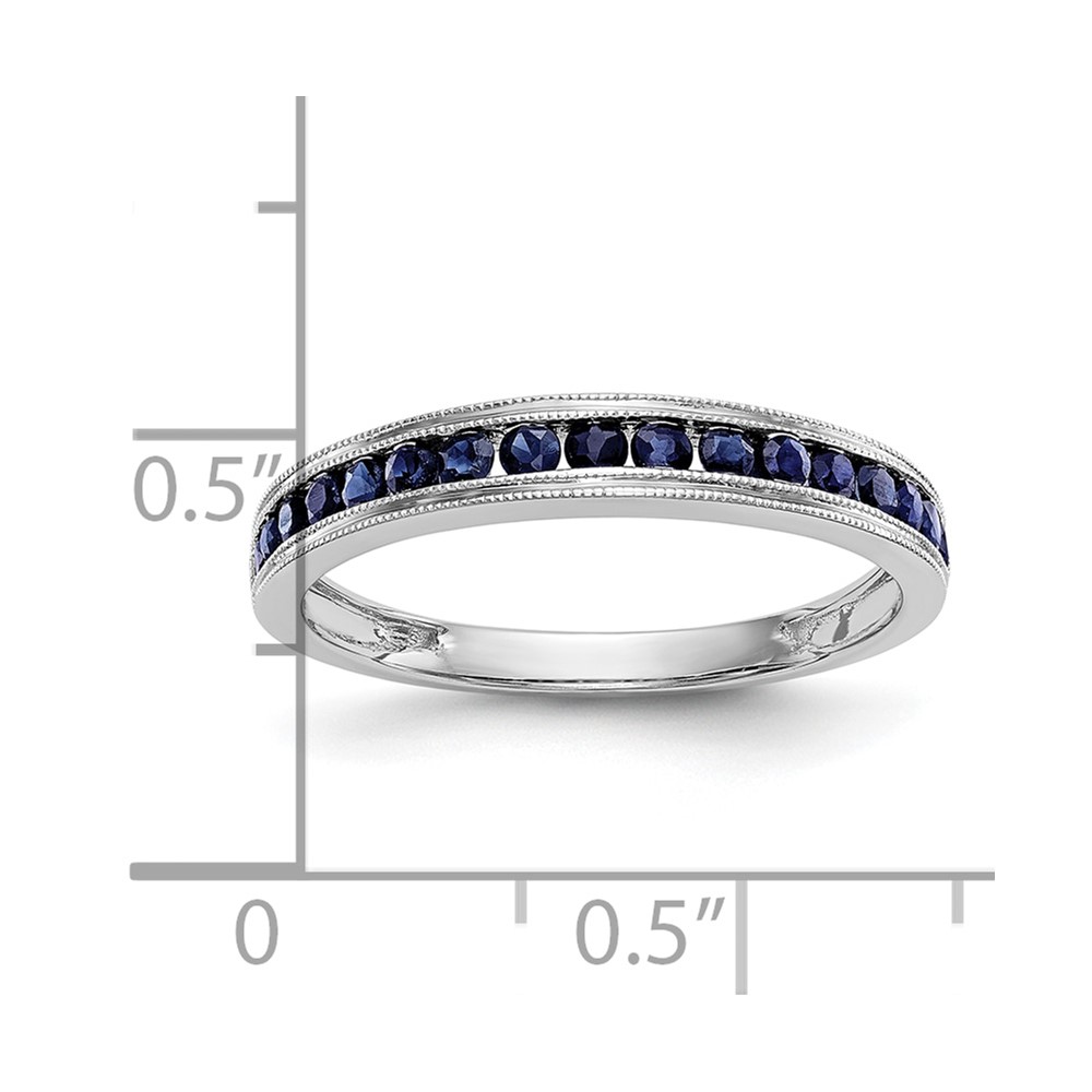 10K White Gold Blue Sapphire Band (RM3454B-SA-1W)