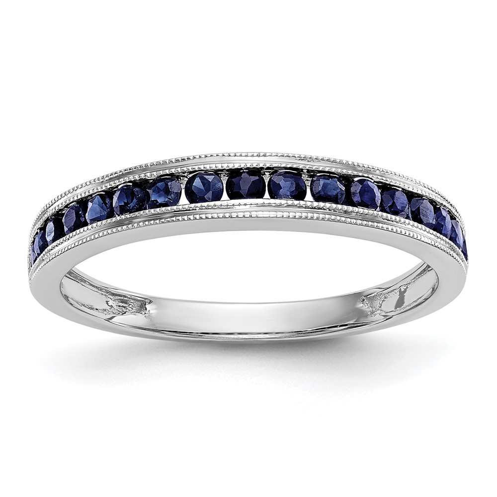 10K White Gold Blue Sapphire Band (RM3454B-SA-1W)