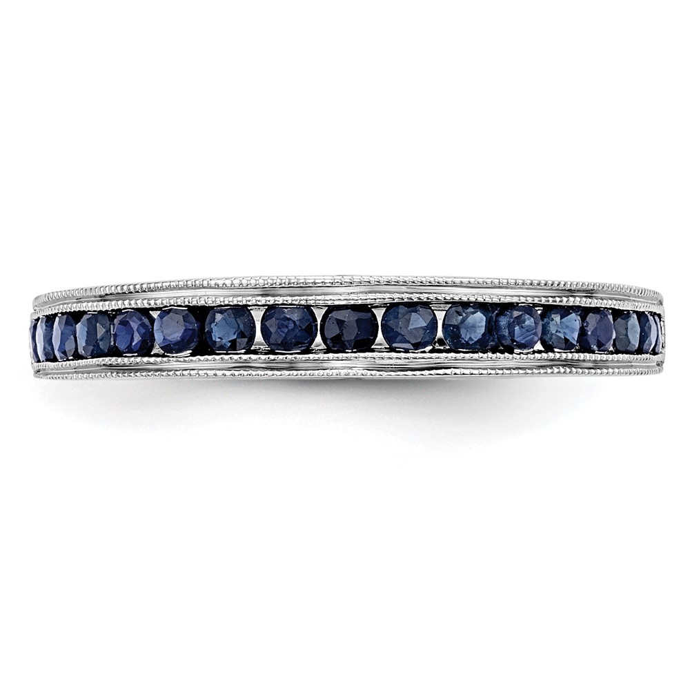 14k White Gold Blue Sapphire Complete Channel Band (RM3454B-SA-W)