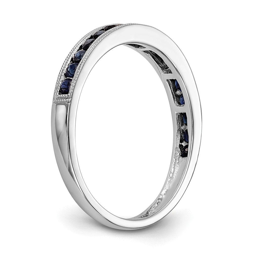 14k White Gold Blue Sapphire Complete Channel Band (RM3454B-SA-W)