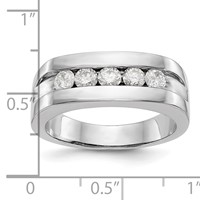 IBGoodman 14K White Gold 0.75 Carat Lab Grown Diamond VS SI+ G+ Complete Men's Band view 3