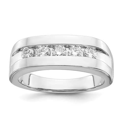 IBGoodman 14K White Gold 0.75 Carat Lab Grown Diamond VS SI+ G+ Complete Men's Band