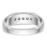 True Origin 14K White Gold Men's 0.33 Carat Lab Grown Diamond VS+ F+ Complete Channel Five Stone Band view 5