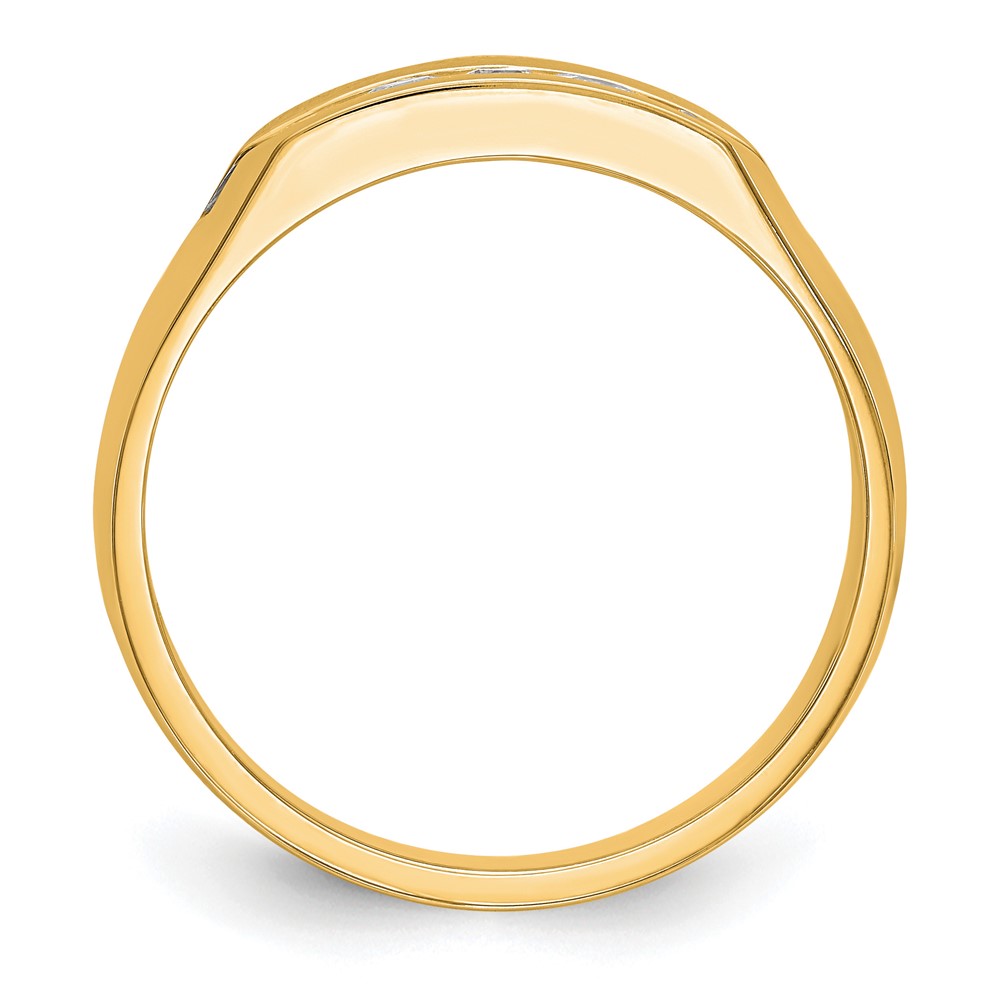 True Origin 14k Men's 1/3 carat Lab Grown Diamond VS DEF Five Stone Channel Band (RM3461B-035-YLD)