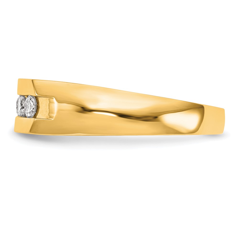 True Origin 14k Men's 1/3 carat Lab Grown Diamond VS DEF Five Stone Channel Band (RM3461B-035-YLD)