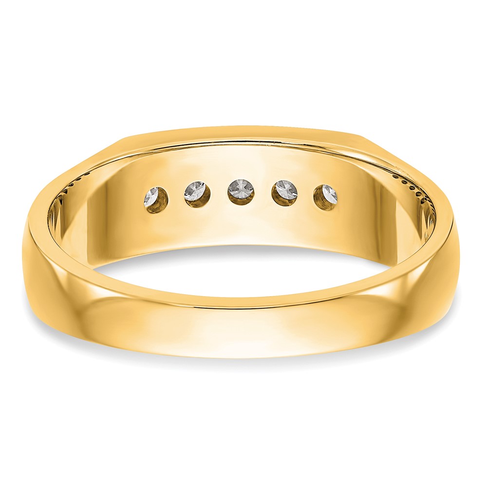 True Origin 14k Men's 1/3 carat Lab Grown Diamond VS DEF Five Stone Channel Band (RM3461B-035-YLD)