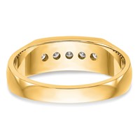 True Origin 14K Yellow Gold Men's 0.33 Carat Lab Grown Diamond VS+ F+ Complete Channel Five Stone Band view 5