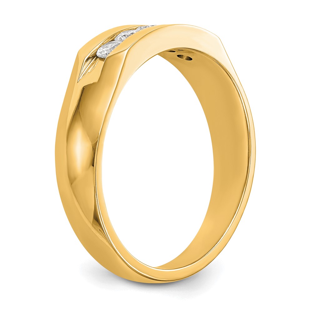 True Origin 14k Men's 1/3 carat Lab Grown Diamond VS DEF Five Stone Channel Band (RM3461B-035-YLD)