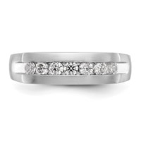 True Origin 14K White Gold Men's 0.50 Carat Lab Grown Diamond VS+ F+ Complete Channel Band view 4