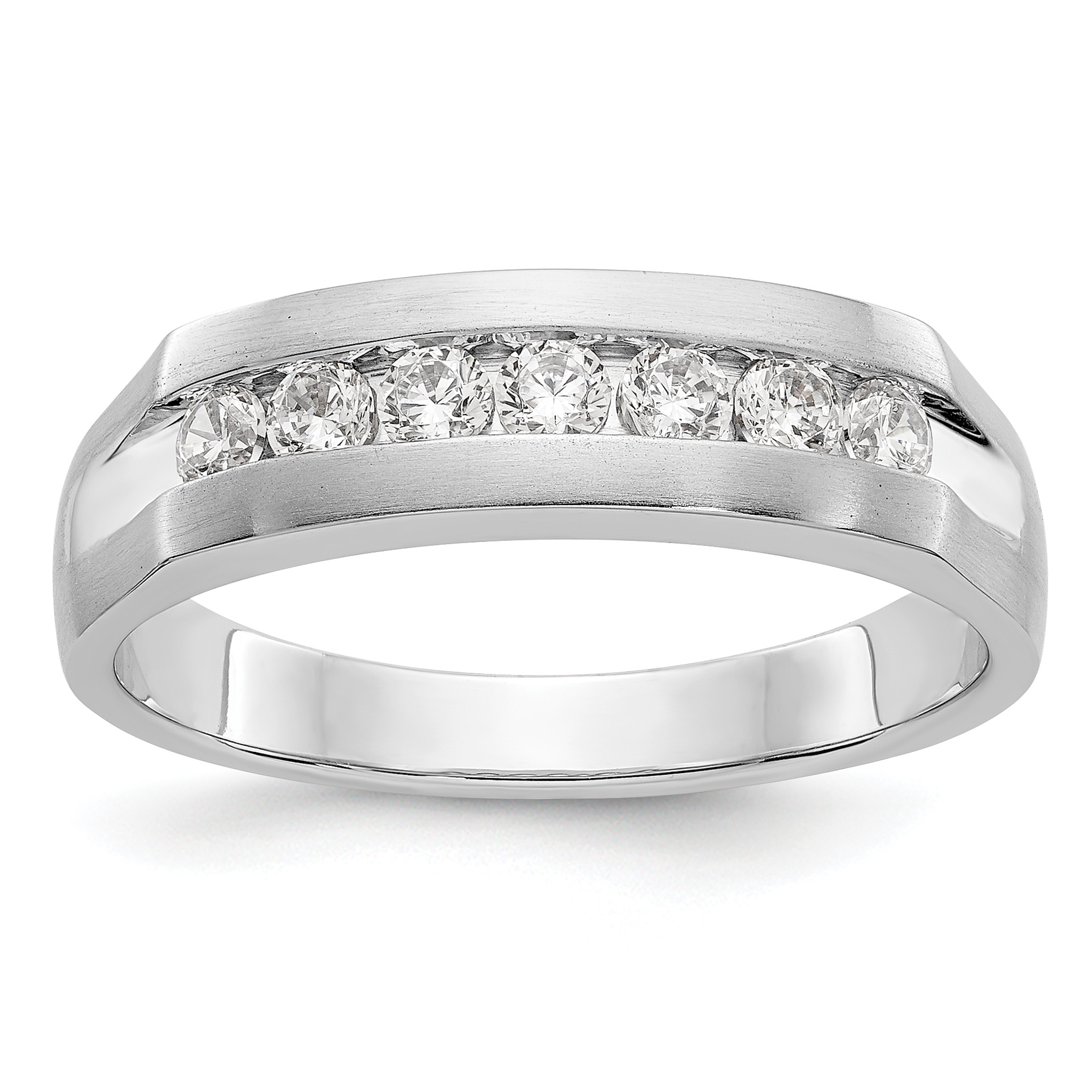 True Origin 14k White Gold Men's 1/2 carat Lab Grown Diamond VS DEF Channel Band (RM3462B-049-WLD)