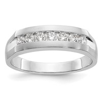 True Origin 14K White Gold Men's 0.50 Carat Lab Grown Diamond VS+ F+ Complete Channel Band view 1